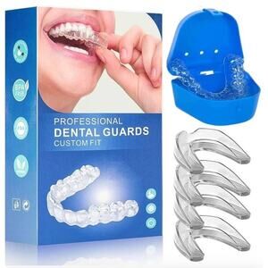 Mouth Guard for Grinding Teeth at Night, 4 Pcs Mouthguards for Grinding of Teeth